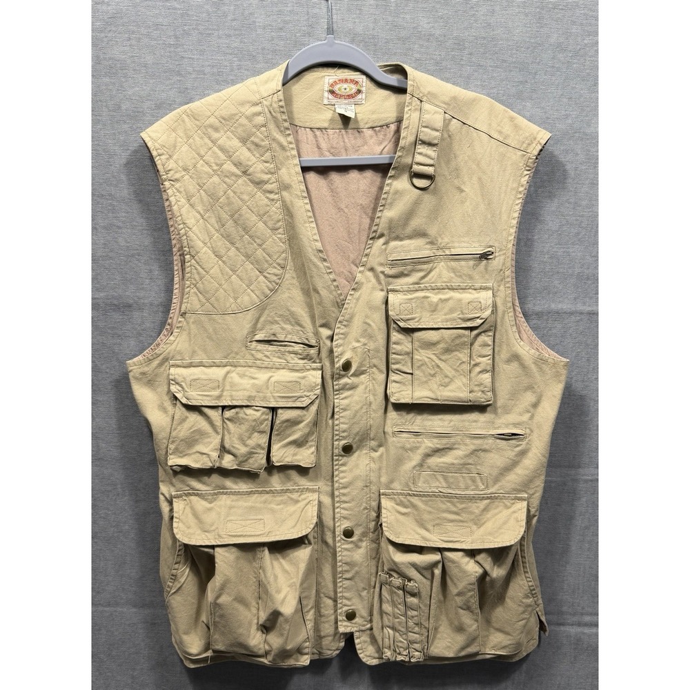 Vintage Banana Republic Safari Vest Mens Khaki Mill Valley Hunting Vest Medium